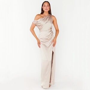 Show Me Your Mumu Jodie Dress In Show Me The Ring Luxe Satin
